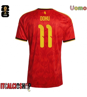 Belgio Jeremy Doku #11 Prima Maglia Mondiali 2026 Manica Corta